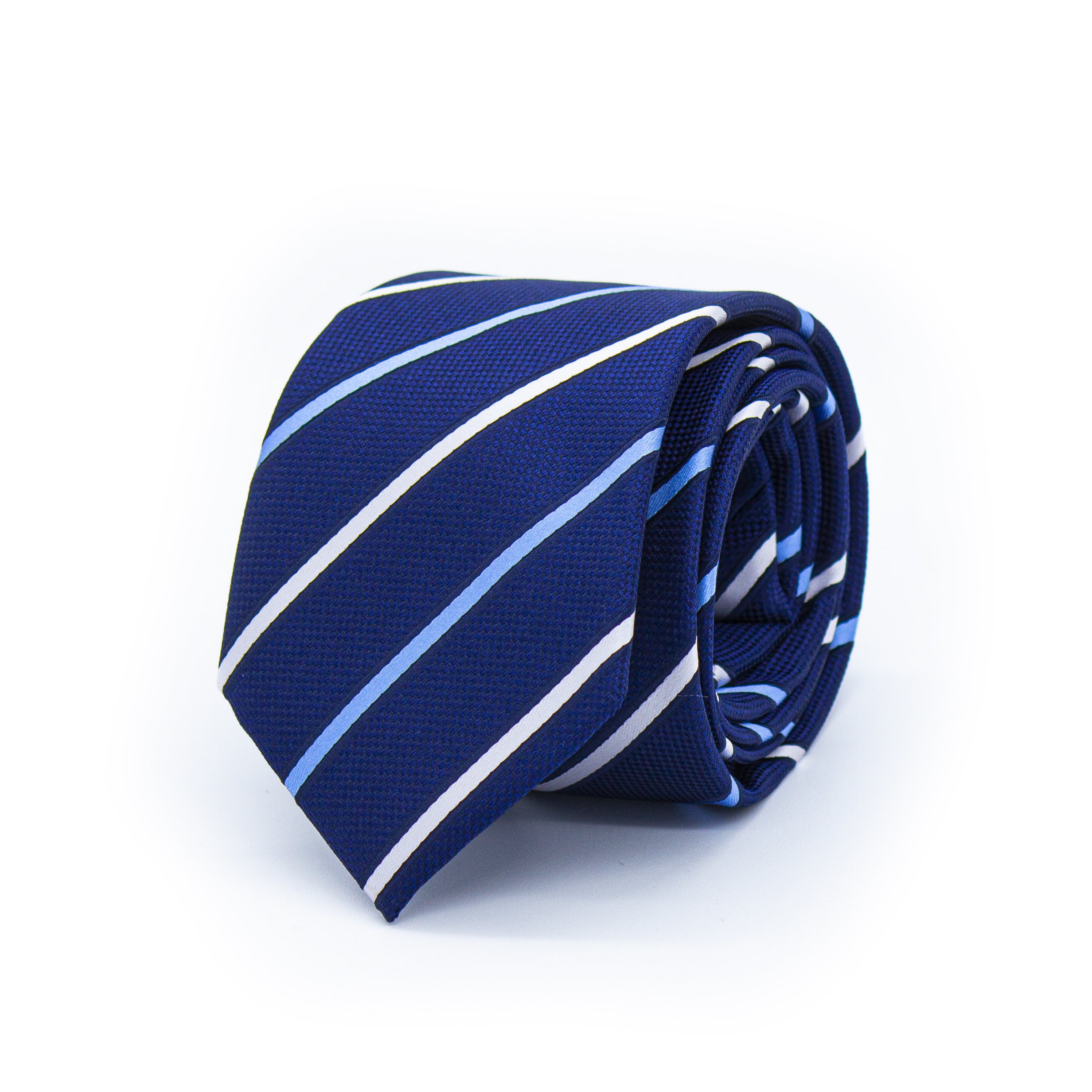 Cravatta blu a righe